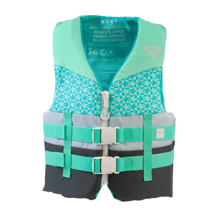 ROXY USCG Approved Women's Life Vest, Light-weight EPE Foam with Two Quick Release Buckles, for Boating, Fishing & Kayaking