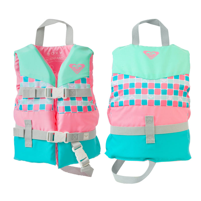ROXY Kids Life Vest USCG Approved with Quick-Release Buckles & Leg Strap, Lightweight EPE Foam for Boating, Fishing & Kayaking