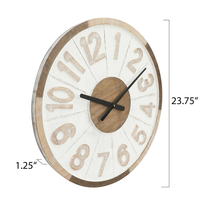 Solid Wood Wall Clock, 24"