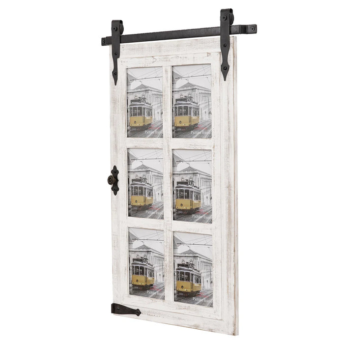 Jax Distressed White Solid Wood Picture Frame with Mat