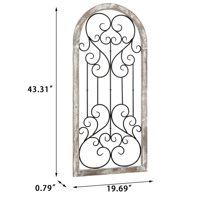 Arched Solid Wood Handmade Farmhouse Plants & Flowers Wall Decor