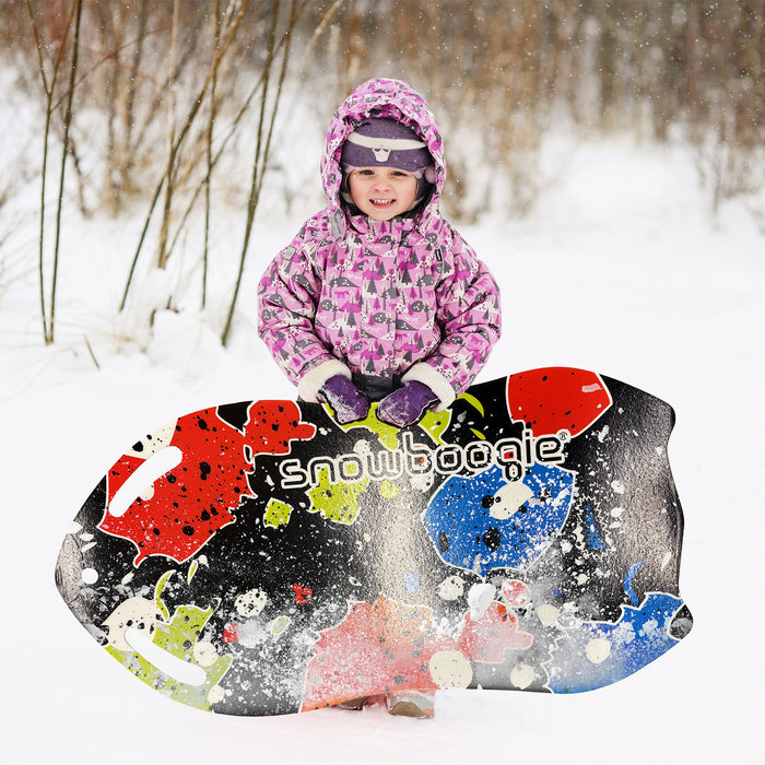 Wham-O Snowboogie Snow Sled - 37" Single Rider Roll Up Air Slick Winter Sled (Graffiti/Line pattern)