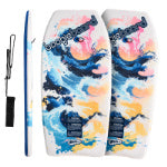 Wham-O 2 Pack 37 Inch Boogie Board, Body Board with Wrist Leash Fiberclad Cover Phuzion Core Crescent Tail for Ocean Kids 8+ Teens Adults - Beach