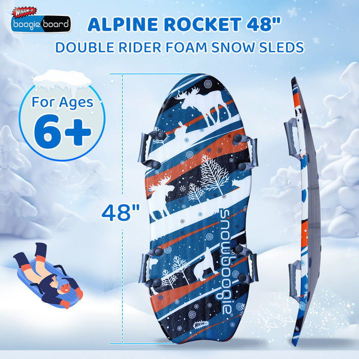 Wham-O Snowboogie Alpine Rocket 48" Double Rider Foam Snow Sleds (ELK pattern/ Ice cream pattern)