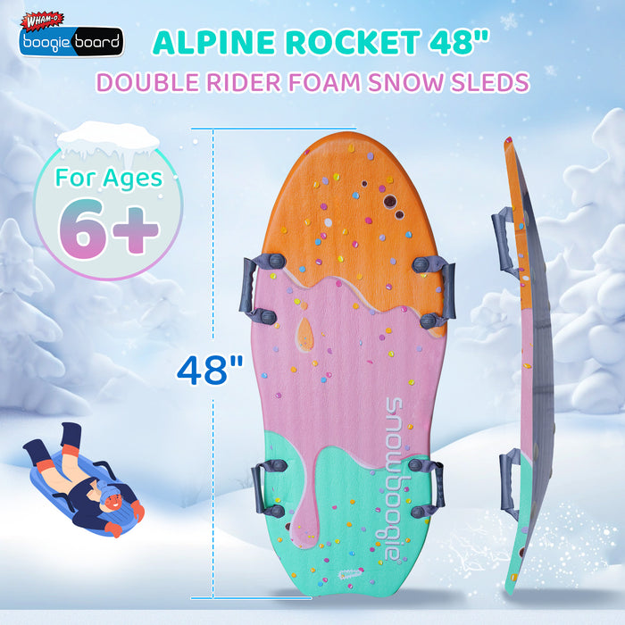 Wham-O Snowboogie Alpine Rocket 48" Double Rider Foam Snow Sleds (ELK pattern/ Ice cream pattern)