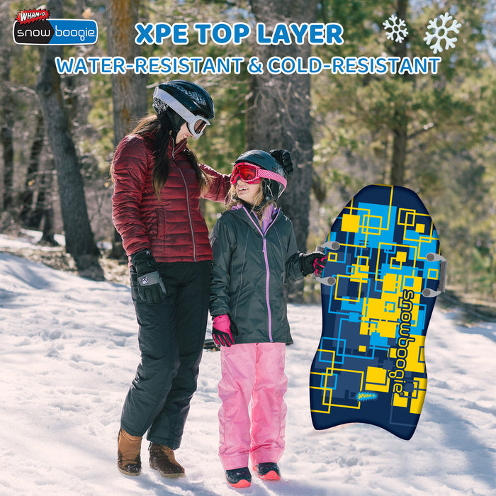 Wham-O Snowboogie Air Thunder 40", Single Rider Snow Sled with Side Handles, Snow Sledding with PE Foam Core, Winter Outdoor Sports Fun for 6+ Years Old Boys and Girls - Square