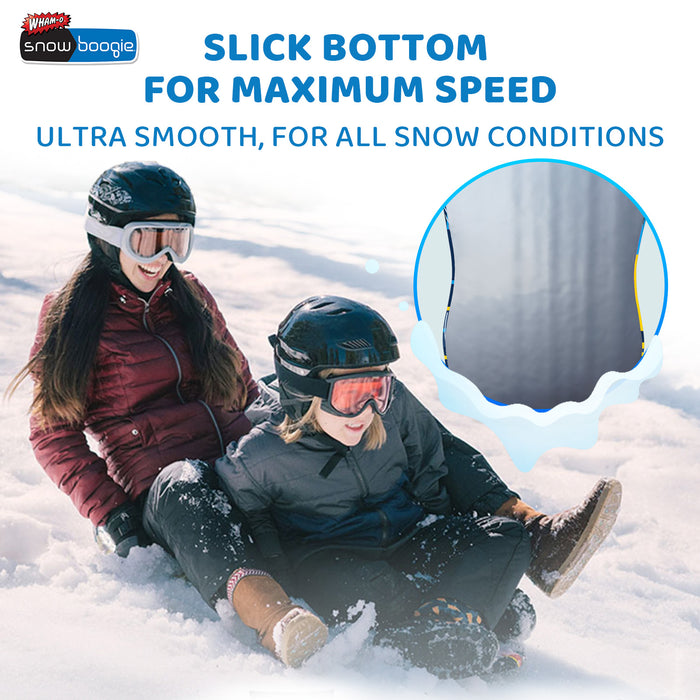 Wham-O Snowboogie Air Thunder 40", Single Rider Snow Sled with Side Handles, Snow Sledding with PE Foam Core, Winter Outdoor Sports Fun for 6+ Years Old Boys and Girls - Square