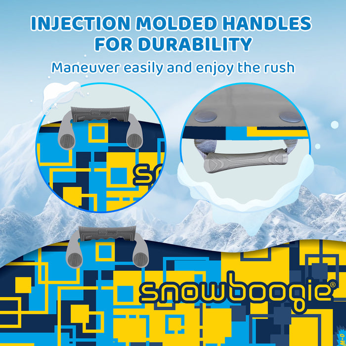 Wham-O Snowboogie Air Thunder 40", Single Rider Snow Sled with Side Handles, Snow Sledding with PE Foam Core, Winter Outdoor Sports Fun for 6+ Years Old Boys and Girls - Square