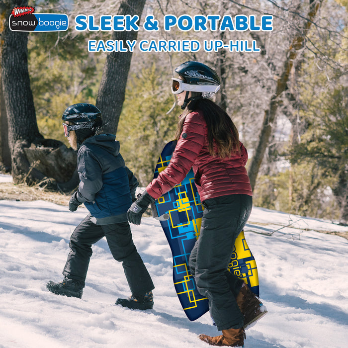 Wham-O Snowboogie Air Thunder 40", Single Rider Snow Sled with Side Handles, Snow Sledding with PE Foam Core, Winter Outdoor Sports Fun for 6+ Years Old Boys and Girls - Square