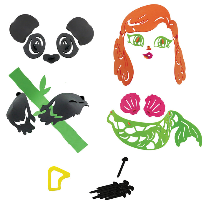 Wham-O Snowman Kit, Snowman DIY Craft Kit Includes 16pcs Foam Pieces, 1pc Plastic Snow Shaper and 20pcs Plastic Stakes, Creative Snowman Decorating Kit for Kids - Panda / Mermaid