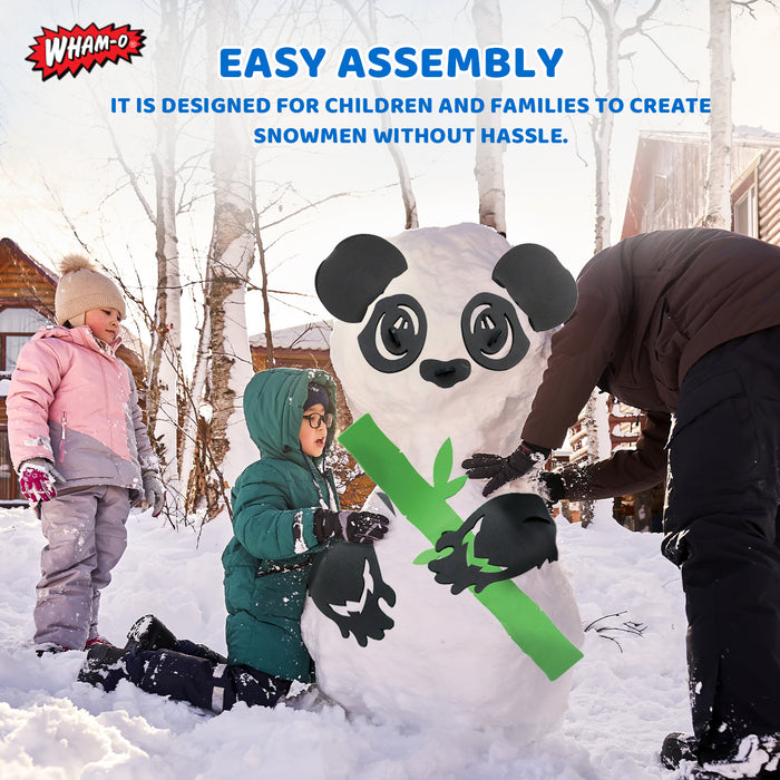 Wham-O Snowman Kit, Snowman DIY Craft Kit Includes 16pcs Foam Pieces, 1pc Plastic Snow Shaper and 20pcs Plastic Stakes, Creative Snowman Decorating Kit for Kids - Panda / Mermaid