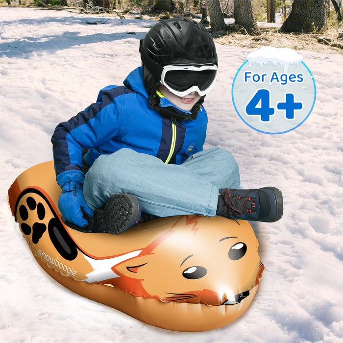 Wham-O Snowboogie Winter Snow Tube - 44" Single Rider Inflatable Animal Sled (Fox/Polar bear/Penguin pattern)