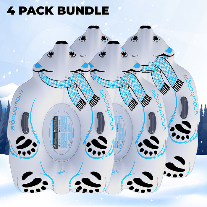 Wham-O Snowboogie Winter Snow Tube - 44" Single Rider Inflatable Animal Sled (Fox/Polar bear/Penguin pattern)