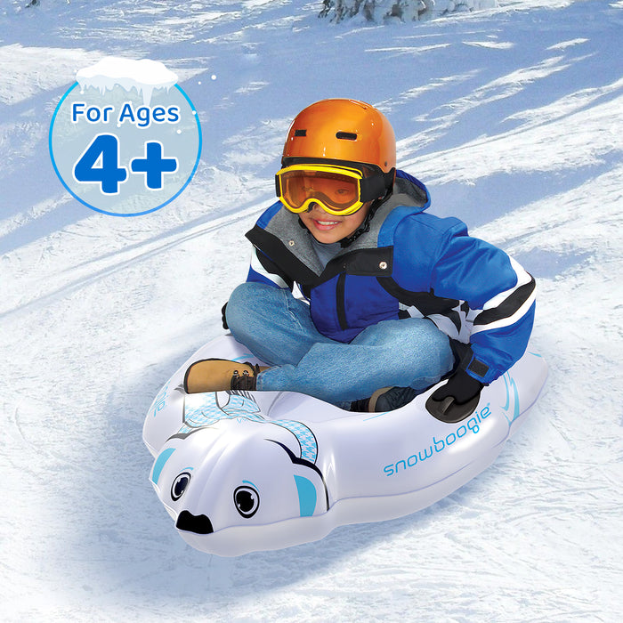 Wham-O Snowboogie Winter Snow Tube - 44" Single Rider Inflatable Animal Sled (Fox/Polar bear/Penguin pattern)