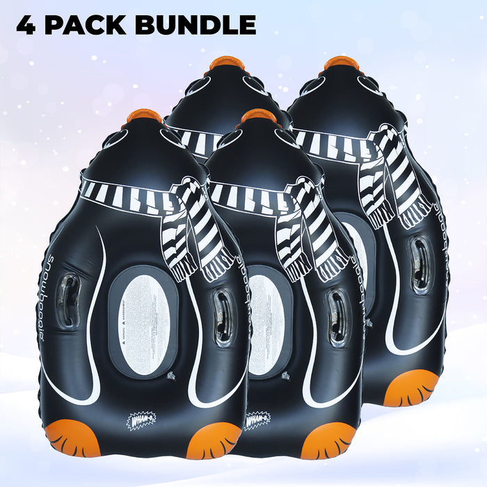 Wham-O Snowboogie Winter Snow Tube - 44" Single Rider Inflatable Animal Sled (Fox/Polar bear/Penguin pattern)