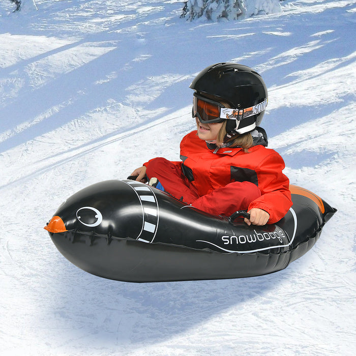 Wham-O Snowboogie Winter Snow Tube - 44" Single Rider Inflatable Animal Sled (Fox/Polar bear/Penguin pattern)