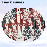 Wham-O Snowboogie Snow Sled, 26" Single Rider Winter Air Disc Sled with PE Foam Core Slick Bottom Comfortable Handles for Adult Kids Boys Girls Ages 6+ - Orange