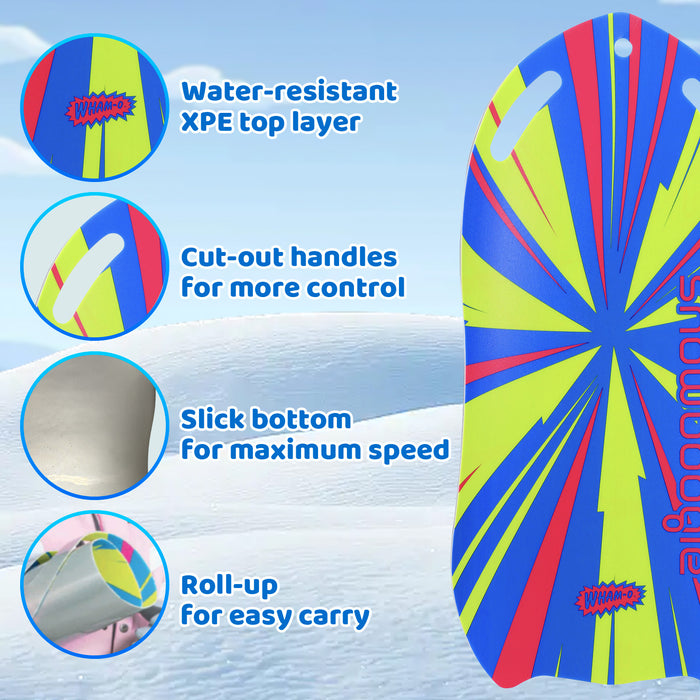 Wham-O Snowboogie Snow Sled - 37" Single Rider Roll Up Air Slick Winter Sled (Graffiti/Line pattern)