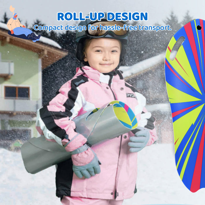 Wham-O Snowboogie Snow Sled - 37" Single Rider Roll Up Air Slick Winter Sled (Graffiti/Line pattern)