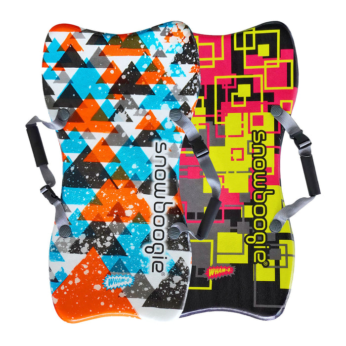 Wham-O Snowboogie Snow Sled - 36" Single Rider Winter Backpack Sled (Black+Pink/Gray+Orange)