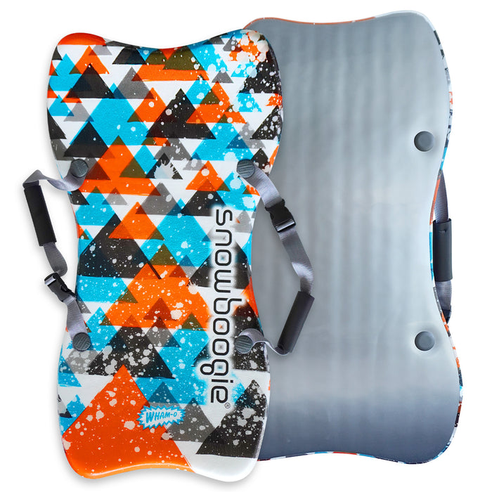 Wham-O Snowboogie Snow Sled - 36" Single Rider Winter Backpack Sled (Black+Pink/Gray+Orange)