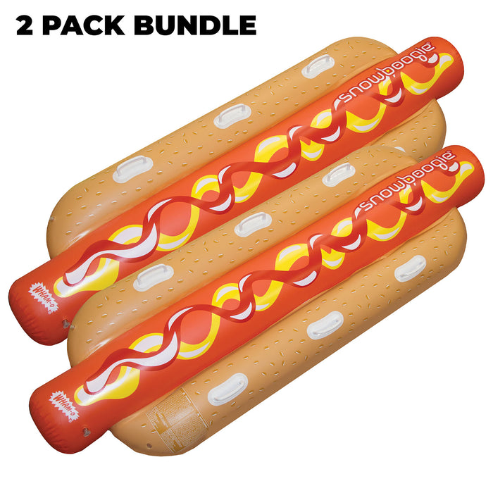 Wham-O Snowboogie Hot Dog Snow Tube 93 Inch (3-Person Inflatable Snow Tube with Reinforced Handles)