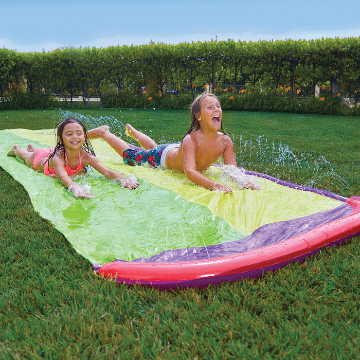 Wham-O Slip 'N Slide Surf Rider 16FT Slip Waterslide, Heavy Duty Lawn Water Slide with Double Sliding Lanes, Outdoor Backyard Water Toy for Kids Aged 5-12