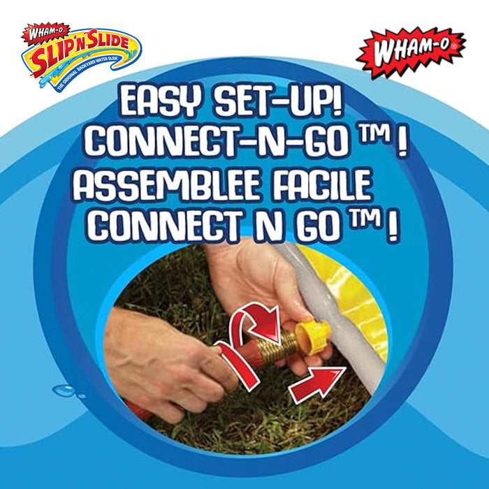 Wham-O Slip 'N Slide Surf Rider 16FT Slip Waterslide, Heavy Duty Lawn Water Slide with Double Sliding Lanes, Outdoor Backyard Water Toy for Kids Aged 5-12