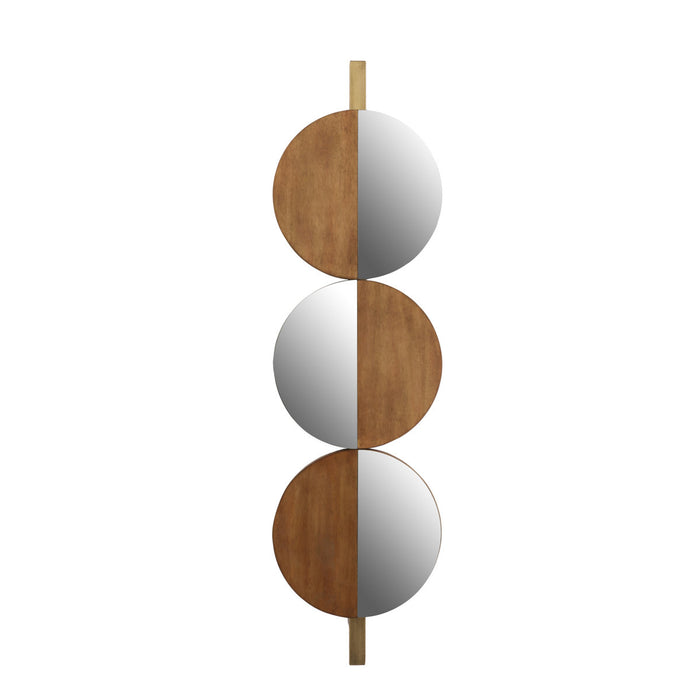 Wood Framed Round Wall Decor Mirror