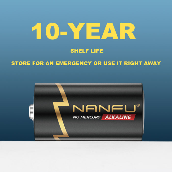 NANFU 12 Pack Alkaline C Cell Batteries for Household & Business