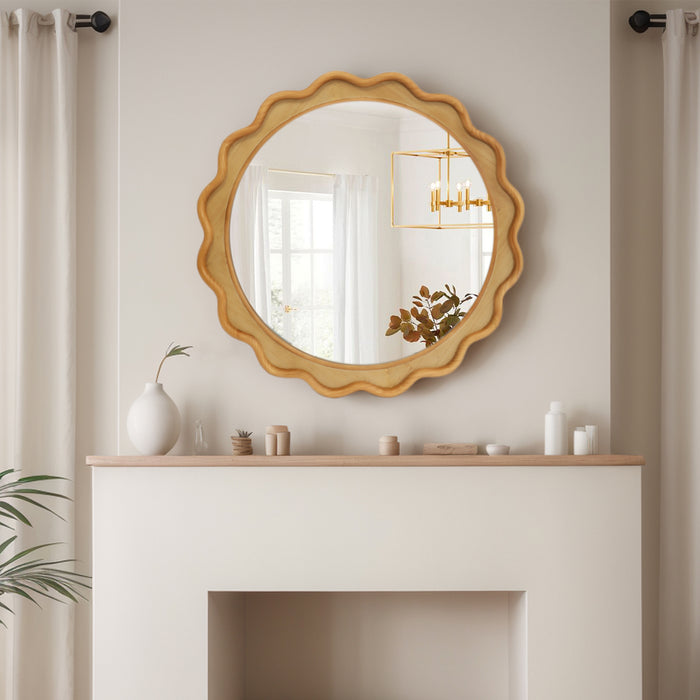 Shanice 30 inch Wood Frame Wall Mirror