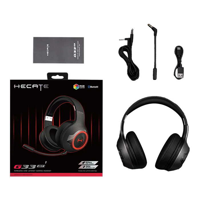 G33BT Low Latency Bluetooth Gaming Headphones (Black)