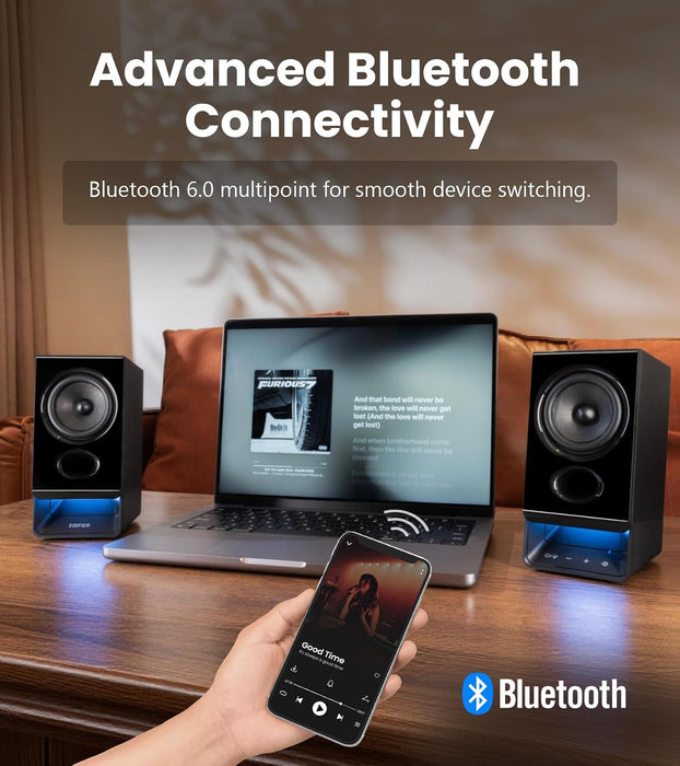 Edifier R20BT Computer Speakers, Touch Controls, AUX & USB-C Inputs