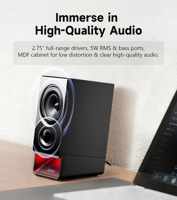 Edifier R20BT Computer Speakers, Touch Controls, AUX & USB-C Inputs
