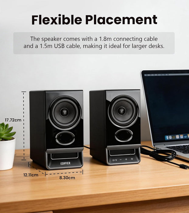 Edifier R20BT Computer Speakers, Touch Controls, AUX & USB-C Inputs