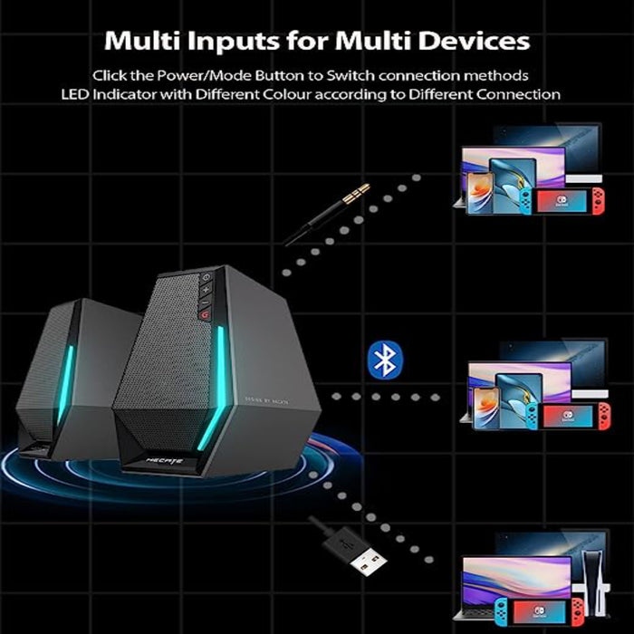 Edifier G1500 Computer Speakers, Hecate Gaming Speakers with RGB, Black