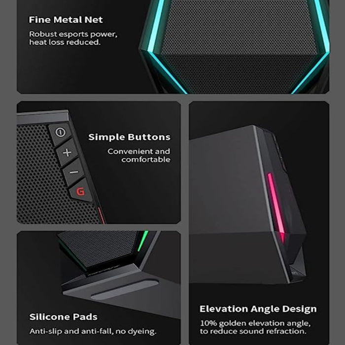 Edifier G1500 Computer Speakers, Hecate Gaming Speakers with RGB, Black