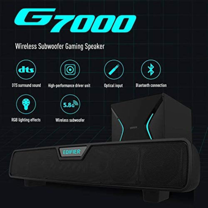 Edifier G7000 Wireless Subwoofer Gaming Bluetooth Speaker DTS Surround Sound RGB Lighting Effects Supports Gaming Music Movie