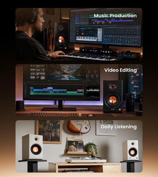 Edifier MR4.5 Bi-Amped Studio Monitor, 80W RMS Bookshelf Speakers