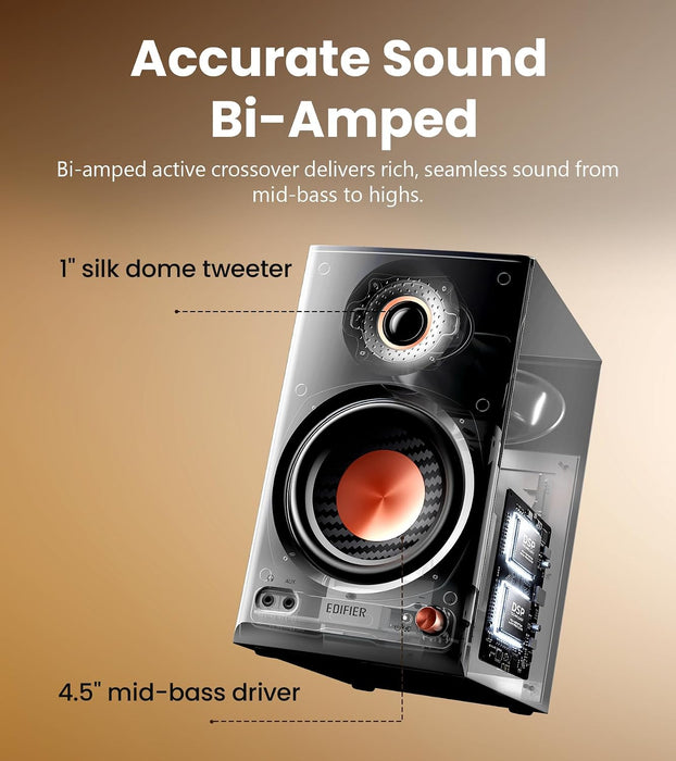 Edifier MR4.5 Bi-Amped Studio Monitor, 80W RMS Bookshelf Speakers