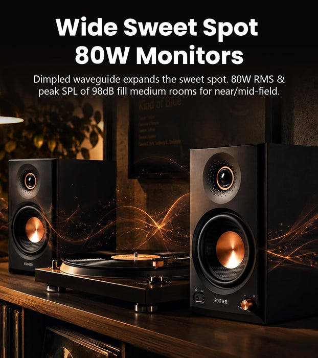 Edifier MR4.5 Bi-Amped Studio Monitor, 80W RMS Bookshelf Speakers