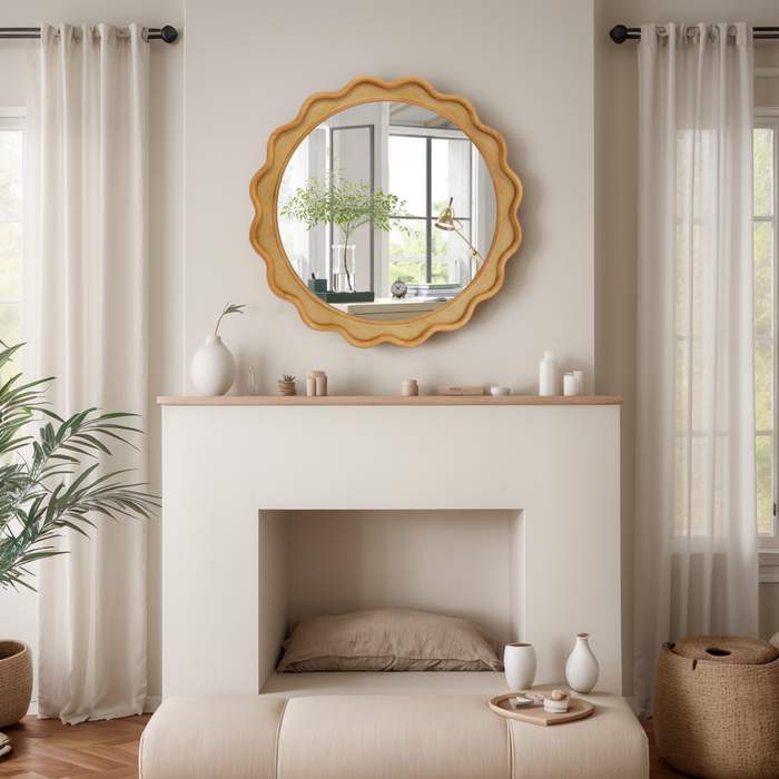 Shanice 30 inch Wood Frame Wall Mirror