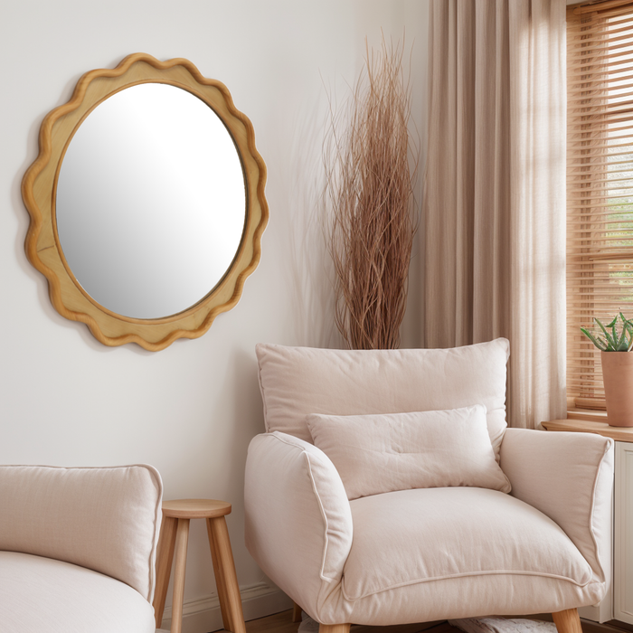 Shanice 30 inch Wood Frame Wall Mirror