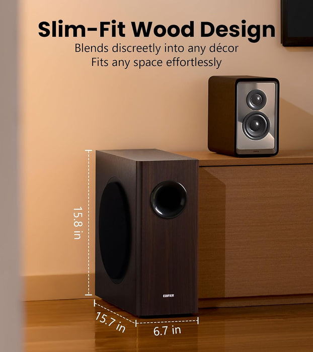 Edifier T5s Powered Subwoofer, 70W RMS, 8" Woofer, 35Hz Deep Bass