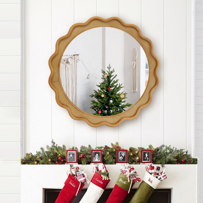 Shanice 30 inch Wood Frame Wall Mirror
