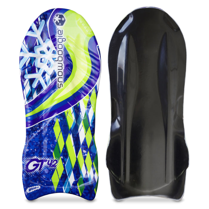 Wham-O Snowboogie Single Rider Snow Sled, 42-inch Foam Sledding Board with Slick Bottom for Speed & Control, Water Resistant XPE Top Layer Contoured Molded Handles for Kids Adults