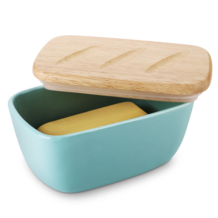 6.5 inch Ceramic Butter Dish with Lid for Countertop