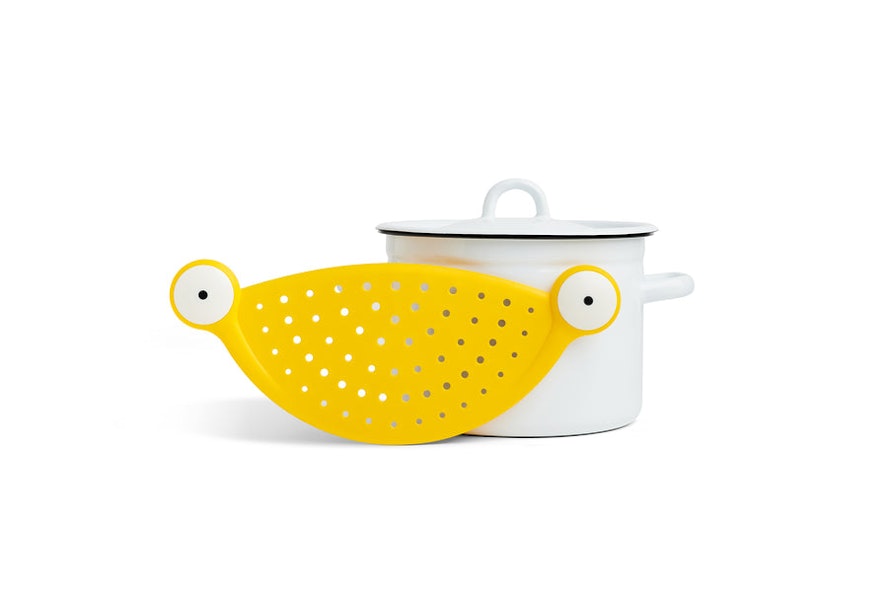 VENTRAY Home Monsters Pasta Strainer, Pot Strainers for Kitchen Gifts, Yellow