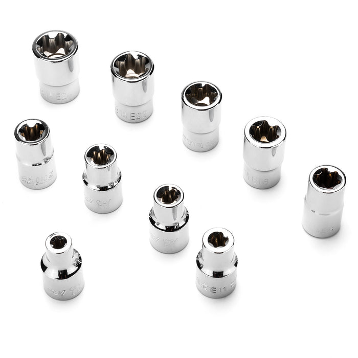 MAXPOWER 1/2 Inch E-Torx Star Socket Set (E8 - E24), 10PCS