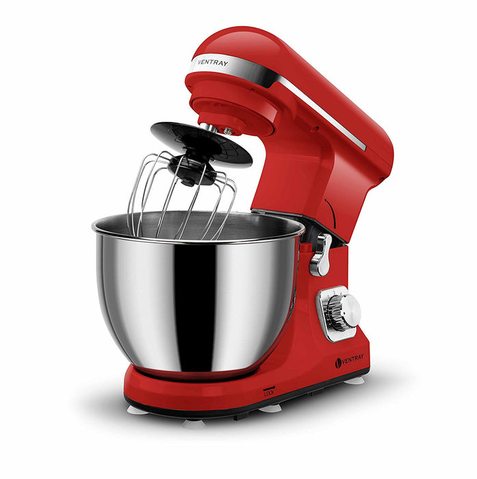 Ventray Stand Mixer 6-Speed 4.5-Quart Stainless Steel Bowl - Red